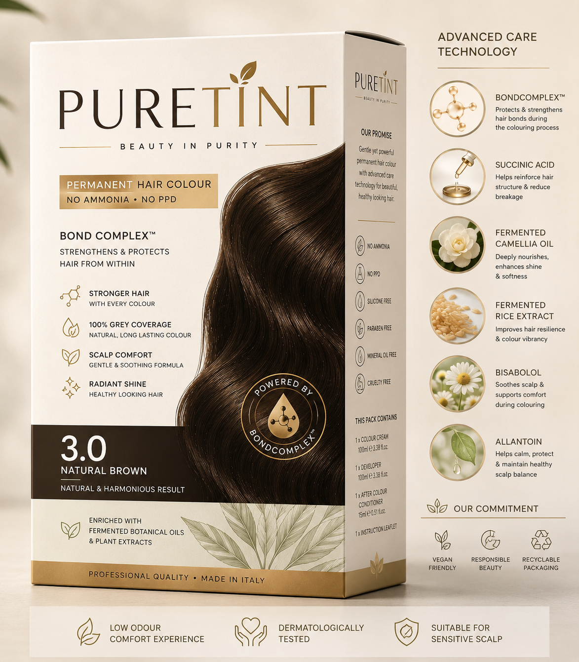 PURETINT™ Permanent Hair Colour | No Ammonia, No PPD with BondComplex™ Technology
