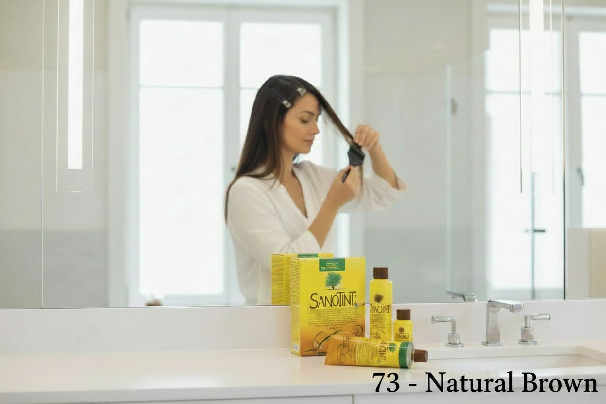 Sanotint Sensitive 73 Natural Brown ammonia and PPD free hair colour UK