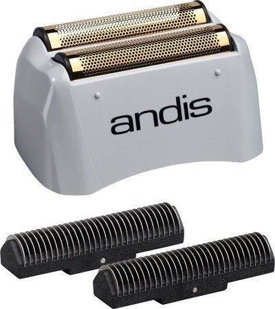 Close-up of gold titanium dual foil and inner cutter blades