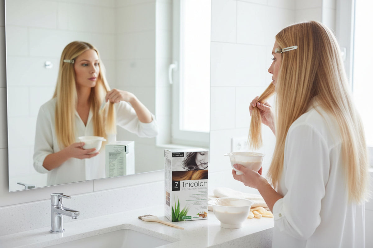 tricolor blonde hair dye without ppd, ammonia, great for sensitive scalp.