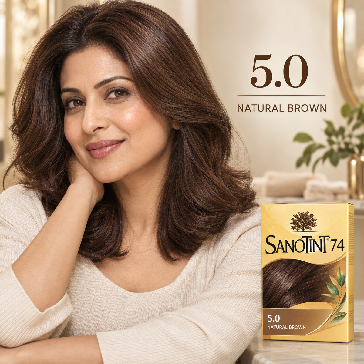 Try this shade of Sanotint 74 light brown 